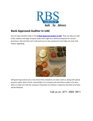 Bank Approved Auditor In UAE