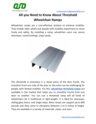 All you need to know about threshold wheelchair ramps