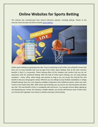 Online Websites for Sports Betting