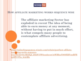How affiliate marketing works sequence wise
