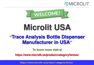 Trace Analysis Bottle Dispenser Manufacturer in USA