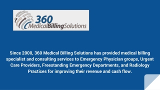 California Emergency Physicians Billing Services - 360 Medical Billing Solutions