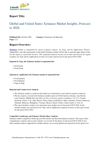 Xylanase Market Insights, Forecast to 2026