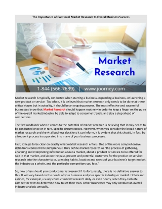 The Importance of Continual Market Research to Overall Business Success