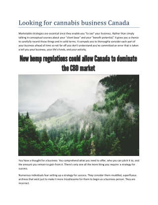 cannabis business plan sample Canada