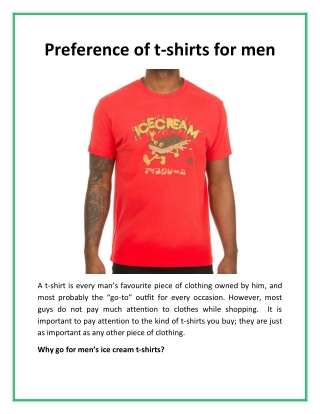 Preference Of T-Shirts For Men