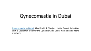 Gynecomastia in Dubai