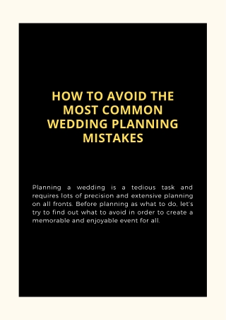 How to Avoid the Most Common Wedding Planning Mistakes