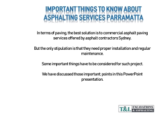 Important things to know about asphalting services parramatta