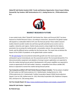 RF GaN Market Analysis 2020- Trends and Business Opportunity, Future Scope & Rising Demand
