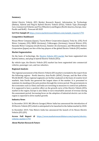 Electric Vehicle (EV) Market