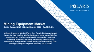 Mining Equipment Market Share, Size, Trends & Industry Analysis Report By Type (Surface Mining Equipment, Underground Mi