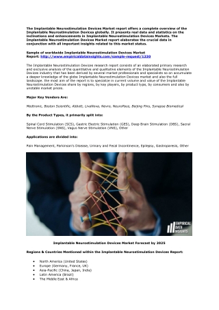 Implantable Neurostimulation Devices Market Key Trends and Opportunities | 2020-2025