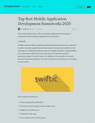 Top Best Mobile Application Development frameworks 2020