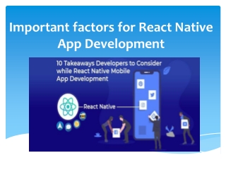 Important factors for React Native App Development