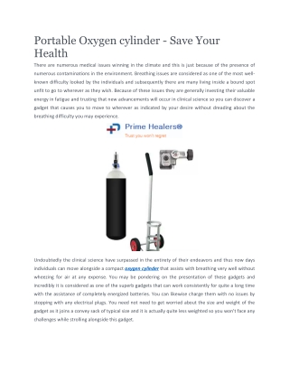 Oxygen Cylinder For Rent In Bangalore