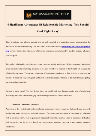 4 Significant Advantages Of Relationship Marketing- You Should Read Right Away!