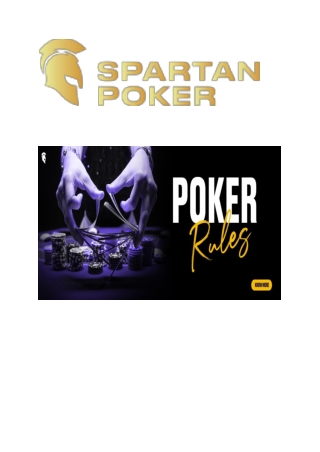 General rules of poker - Spartan Poker