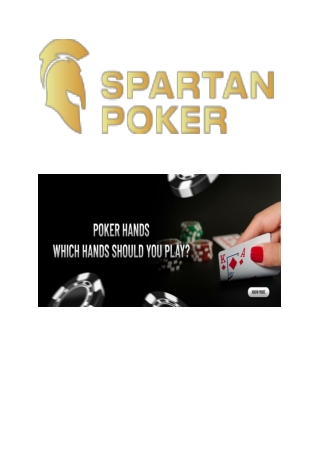 What are poker hands - Spartan Poker