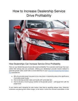 Introduction to Data-Driven Marketing for the Automobile Industry