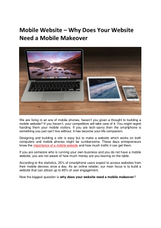 Why Does Your Website Need a Mobile Makeover