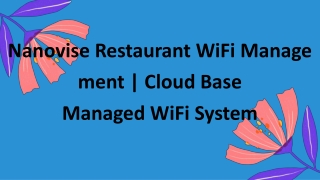 Nanovise Restaurant WiFi Management | Cloud Base Managed WiFi System