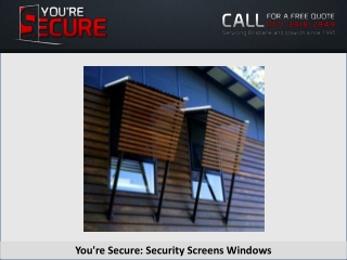 You're Secure: Security Screens Windows