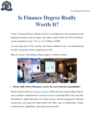 Is Finance Degree Really Worth It?