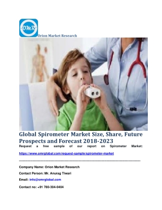 Global Spirometer Market Size, Share, Future Prospects and Forecast 2018-2023