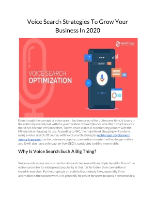 Voice Search Strategies To Grow Your Business In 2020