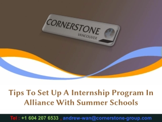 Tips To Set Up A Internship Program In Alliance With Summer Schools