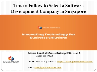 Tips to Follow to Select a Company for Software Development Services in Singapore.