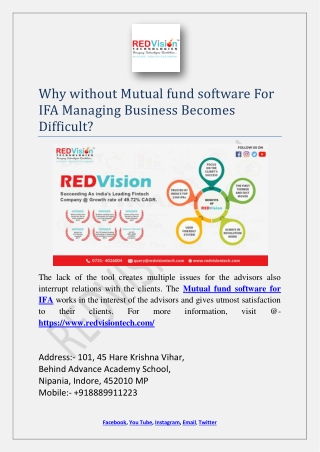 Why without Mutual fund software For IFA Managing Business Becomes Difficult?