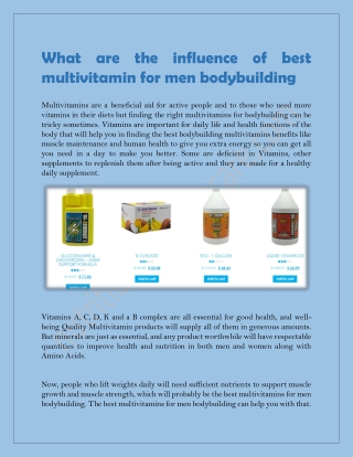 What are the influence of best multivitamin for men bodybuilding