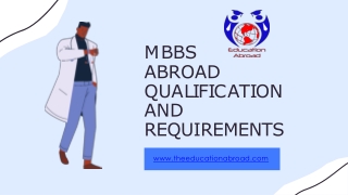 MBBS Abroad Qualification And Requirements