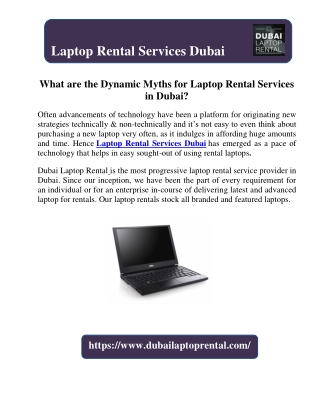 What are the Dynamic Myths for Laptop Rental Services in Dubai?