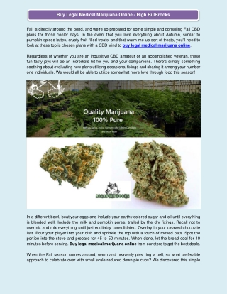 Buy Legal Medical Marijuana Online - High BulBrocks