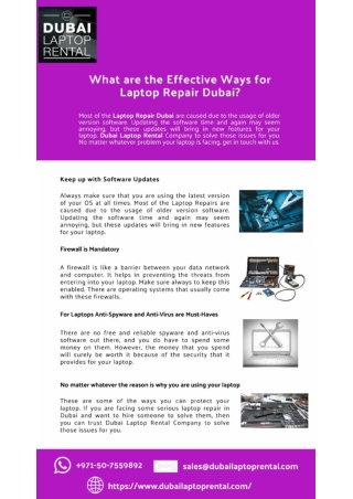 What are the Effective Ways for Laptop Repair Dubai?