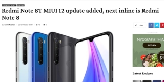 Redmi Note 8T MIUI 12 update added, next inline is Redmi Note 8