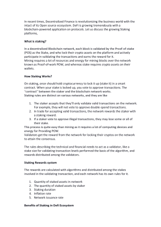 What is Staking?