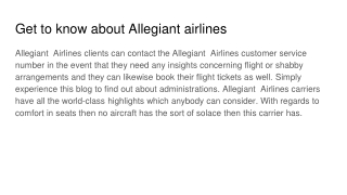 Allegiant airlines customer