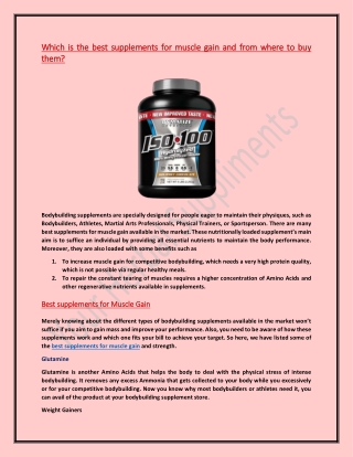 Bodybuilding supplement store