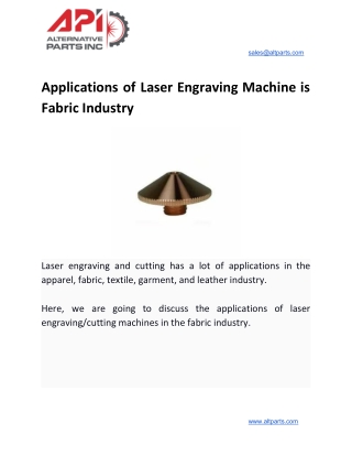 Applications of Laser Engraving Machine is Fabric Industry