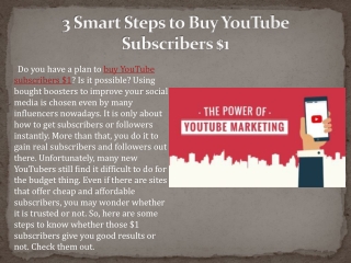 3 Smart Steps to Buy YouTube Subscribers $1