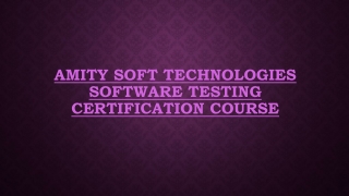 Amitysoft Technologies Automation Testing Course in Chennai