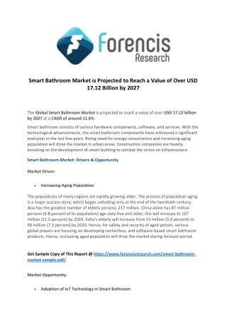 Smart bathroom market an insight on the important factors and trends influencing the global industry scenario by 2027