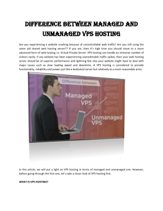 Difference between Managed and Unmanaged VPS Hosting