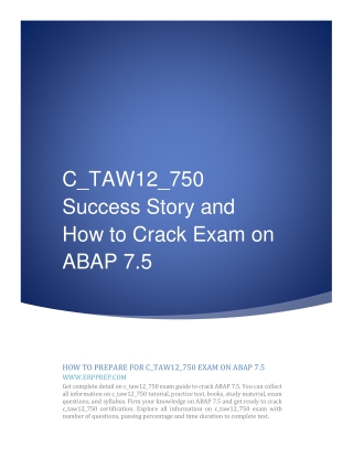 C_TAW12_750 Success Story and How to Crack Exam on ABAP 7.5