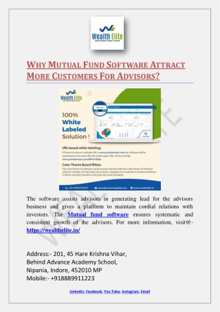 Why Mutual Fund Software Attract More Customers For Advisors?