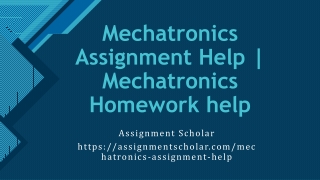 Mechatronics Assignment Help